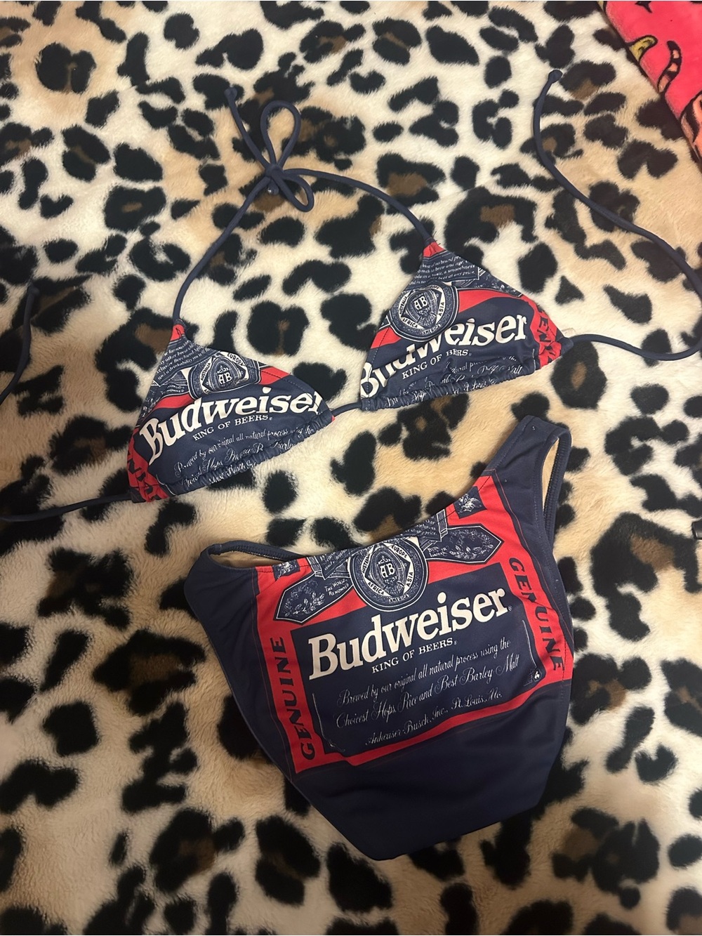 Budweiser Navy and Red Branded Triangle Bikini - Picture 2 of 6